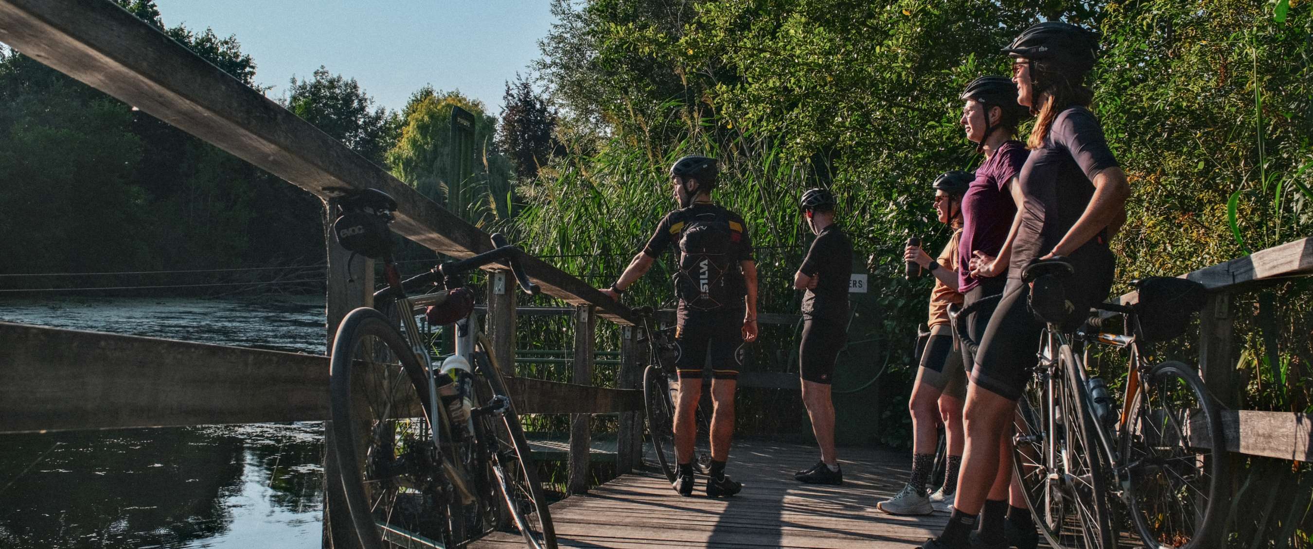 Twee beelden: mist trekt door een rotsachtig berglandschap; koe staat in een weide met bomen.