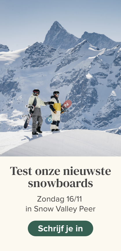 Test onze nieuwste snowboards. Zondag 16/11 in Snow Valley Peer. Schrijf je in