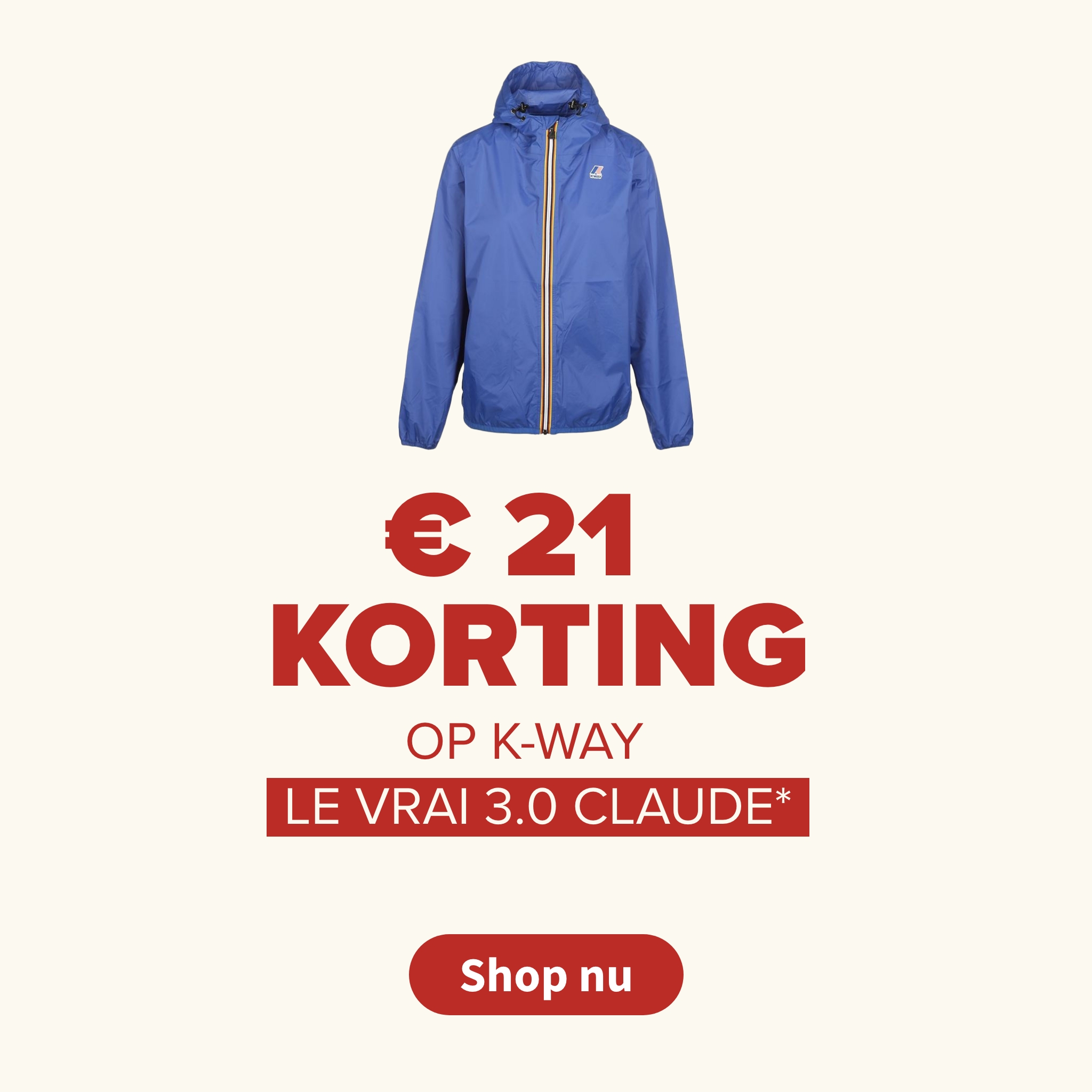 -20% op K-Way Le Vrai Claude 3.0*